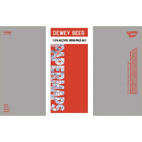 Dewey Beer Papermaps IPA by Dewey Beer Co., beer label