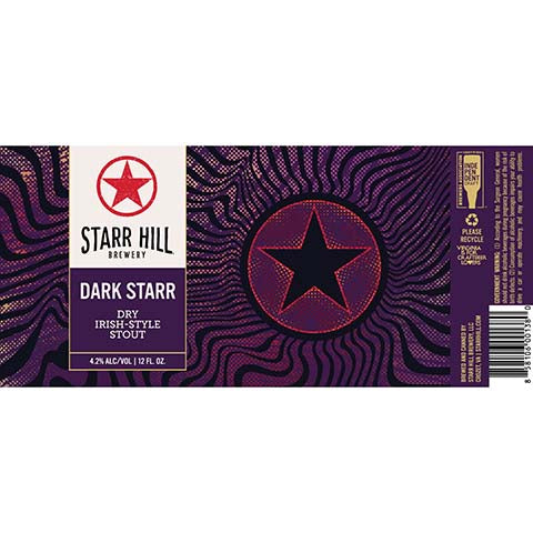 Starr Hill Brewery Dark Starr Dry Irish-Style Stout by Starr Hill Brewery LLC, beer label