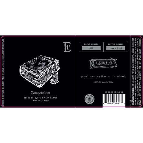 Elder Pine Compendium by Elder Pine Brewing & Blending Co., beer label