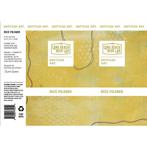 Untitled Art/Long Beach Rice Pilsner by Untitled Art, beer label