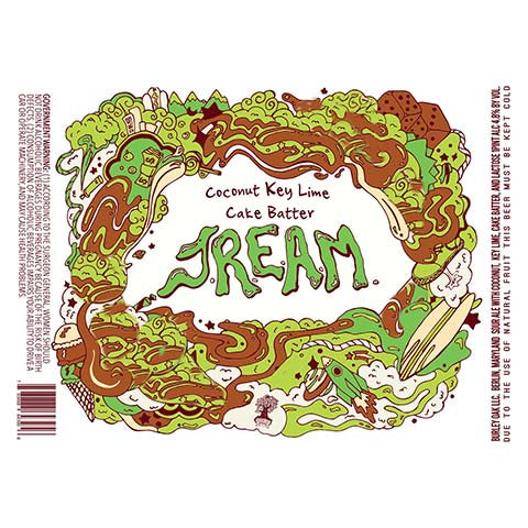 Burley Oak Coconut Key Lime Cake Batter JREAM Sour Ale by Burley Oak Craft Brewery, beer label