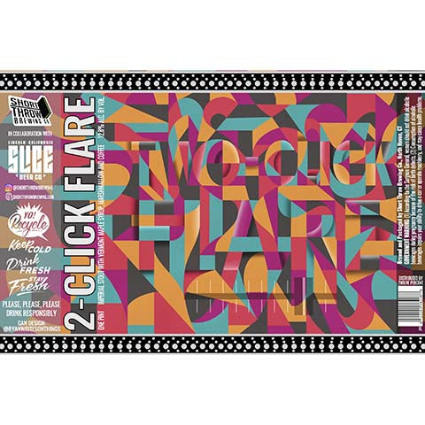 Short Throw 2-Click Flare Imperial Stout by Short Throw Brewing Co., beer label