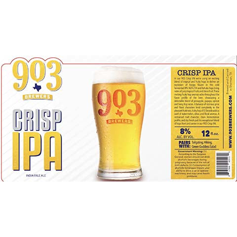 903 Brewers Crisp IPA by 903 Brewers, beer label