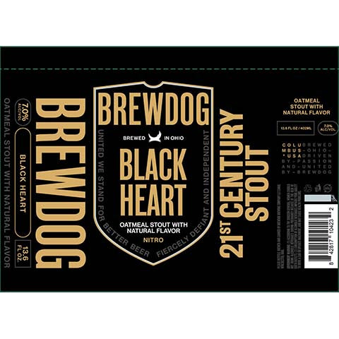 BrewDog Black Heart Stout by BrewDog, beer label