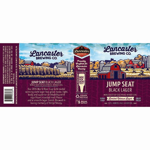 Lancaster Jump Seat Black Lager by Lancaster Brewing Co, beer label
