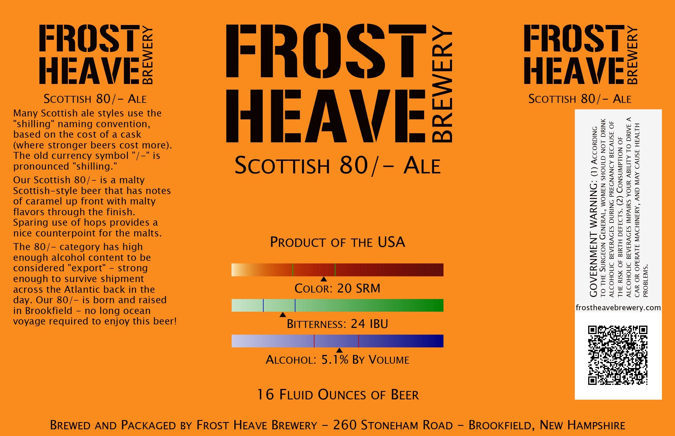 Frost Heave Scottish 80 / - Ale by Frost Heave Brewery, beer label