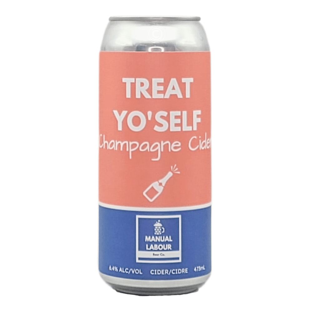 Treat Yo'Self Champagne Cider by Manual Labour Beer Co., beer label