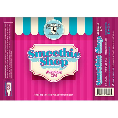 Shebeen Smoothie Shop Milkshake IPA by RI Brewery Collective LLC, beer label