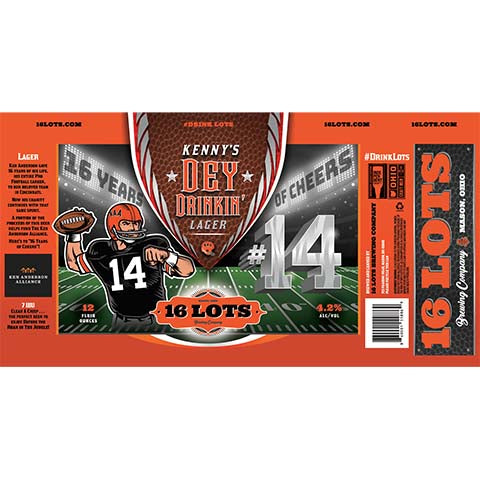 Kenny's Dey Drinkin' Lager by 16 Lots Brewing, beer label