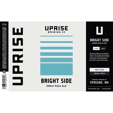 Uprise Bright Side IPA by Uprise Brewing Co., beer label