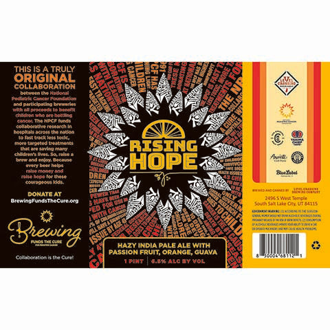 Level Crossing Rising Hope HIPA by Level Crossing Brewing Company, beer label