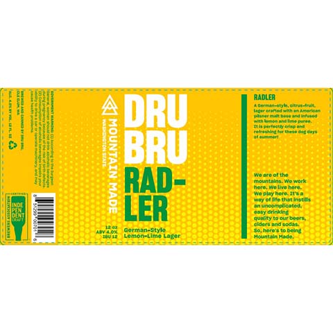 Dru Bru Radler German Lager by Dru Bru, beer label