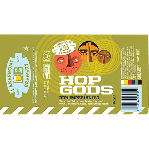 Lakefront Hop Gods DDH Imperial IPA by Lakefront Brewery Inc, beer label