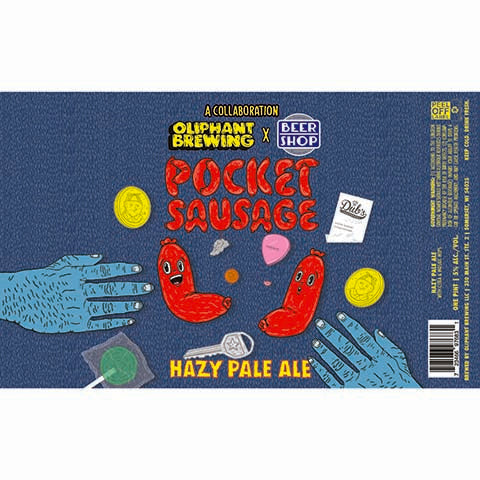 Oliphant Pocket Sausage Hazy Pale Ale by Oliphant Brewing, beer label