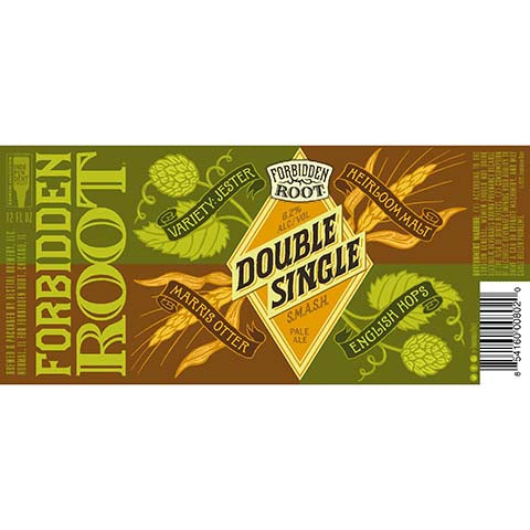 Destihl Forbidden Root Double Single Smash Pale Ale by Destihl Brewery, beer label