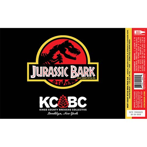 Kings County Brewers Collective Jurassic Bark IPA by Kings County Brewers Collective, beer label