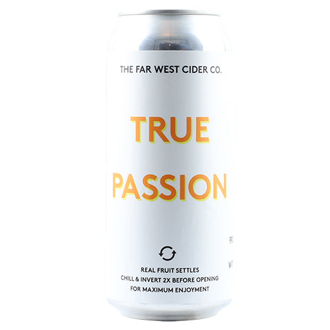 Far West True Passion Cider by Far West Cider Co., beer label