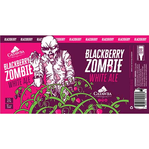 Catawba Blackberry Zombie White Ale by Catawba Brewing Co, beer label