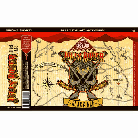 Eddyline Jolly Roger Black Ale by Eddyline, beer label