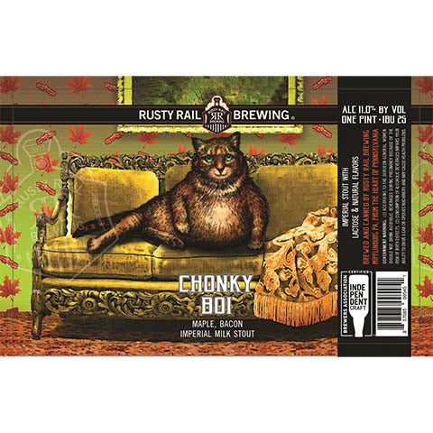 Rusty Rail Chonky Boi Imperial Milk Stout ( Maple, Bacon) by Rusty Rail Brewing, beer label
