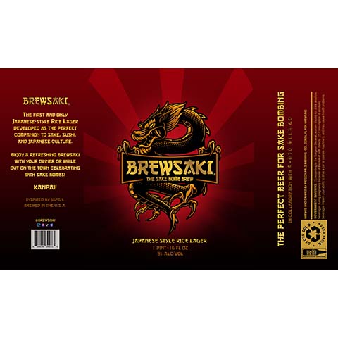 Prision Pals Brewsaki The Sake Bomb Brew Japanese Rice Lager by Prision Pals Brewing Co., beer label