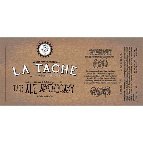 The Ale Apothecary La Tache with White Peaches by The Ale Apothecary, beer label