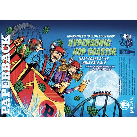 Paperback Hypersonic Hop Coaster IPA by Paperback Brewing Co., beer label