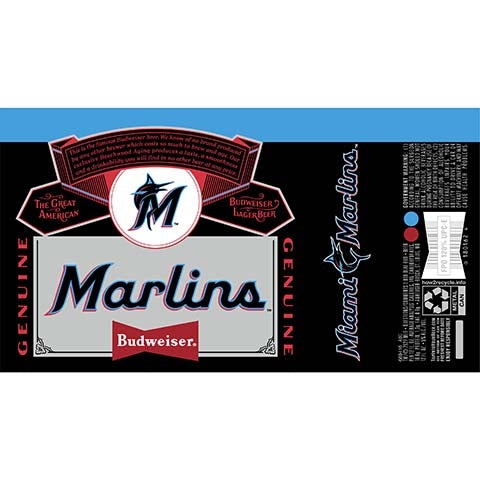 Budweiser Miami Marlins by Anheuser-Busch, beer label