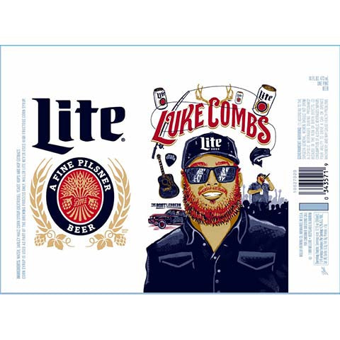 Miller Lite Luke Combs Pilsner by Miller Brewing Company, beer label