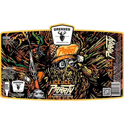Drekker Ice Ice Prrrty Pineapple Orange Sour by Drekker Brewing Company, beer label