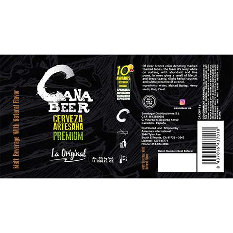 Cana Beer La Original by Semdogar Distribuciones S.L, beer label