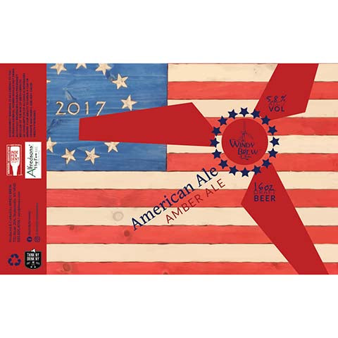 Windy American Ale by Windy Brew, beer label