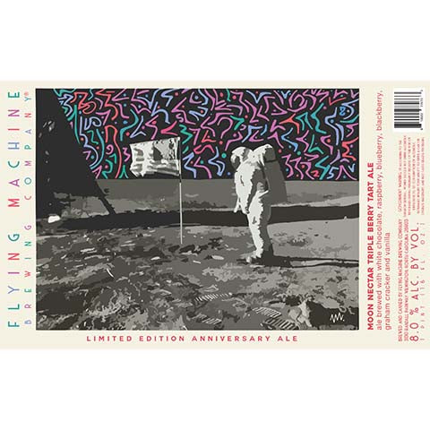 Flying Machine Moon Nectar Triple Berry Tart Ale by Flying Machine Brewing Company, beer label