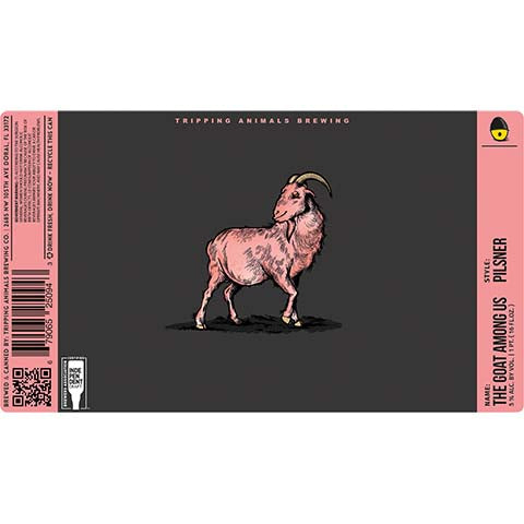 Tripping Animals The Goat Among Us Pilsner by Tripping Animals Brewing Co., beer label