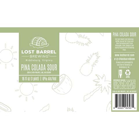 Lost Barrel Pina Colada Sour by Lost Barrel Brewing, beer label