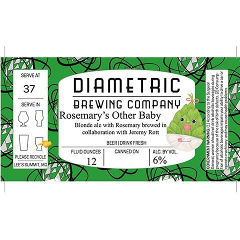 Diametric Rosemary's Other Baby Blonde Ale by Diametric Brewing Company, beer label