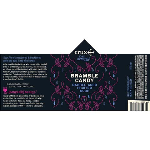 Crux Fermentation Bramble Candy Barrel-Aged Fruited Sour by Crux Fermentation Project, beer label