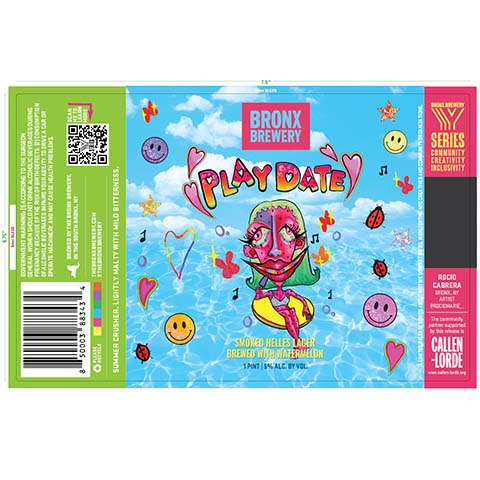 Bronx Play Date Lager by Bronx Brewery, beer label