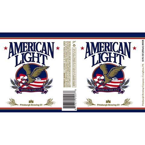 American Light by Pittsburgh Brewing Co, beer label