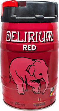 Delirium Red Mini-Keg by Brouwerij Huyghe, beer label