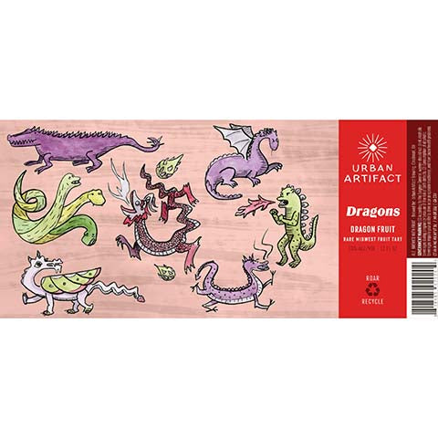 Urban Artifact Dragon Fruit Rare Midwest Fruit Tart Ale by Urban Artifact, beer label