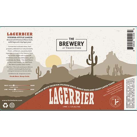 Tirrito Farm Lagerbier by Tirrito Farm Brewery, beer label