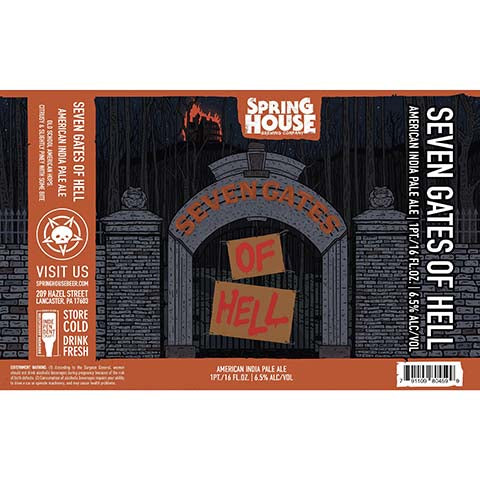 Spring House Seven Gates Of Hell American IPA by Spring House Brewery, beer label