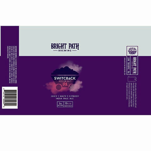 Bright Path Switcback Session Hazy IPA by Bright Path Brewing, beer label