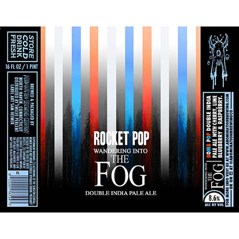 Abomination Rocket Pop Wandering Into The Fog DIPA by Abomination Brewing Company, beer label