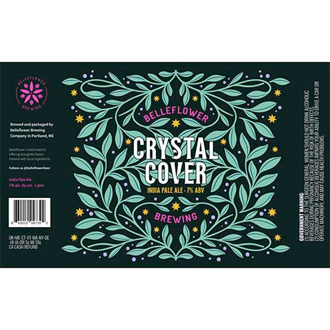 Belleflower Crystal Cover IPA by Belleflower Brewing, beer label