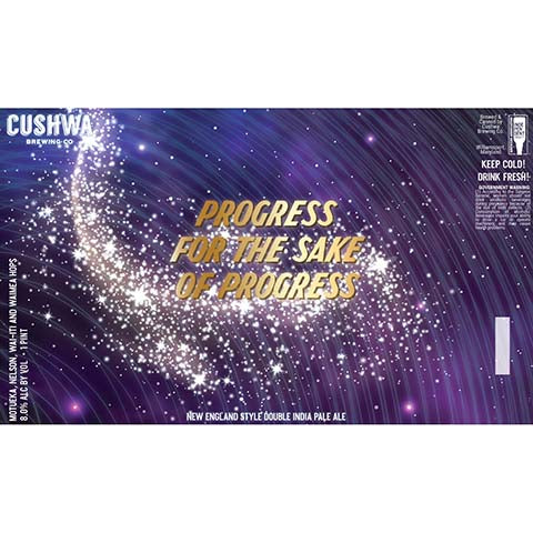 Cushwa Progress For The Sake Of Progress DIPA by Cushwa Brewing Co, beer label