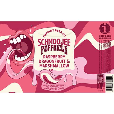 Imprint Beer Schmoojee Puffsicle Raspberry, Dragonfruit & Marshmallow Sour Ale by Imprint Beer Company, beer label