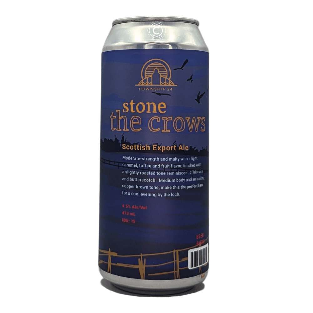 Stone the Crows Scottish Export Ale by Township 24 Brewery, beer label