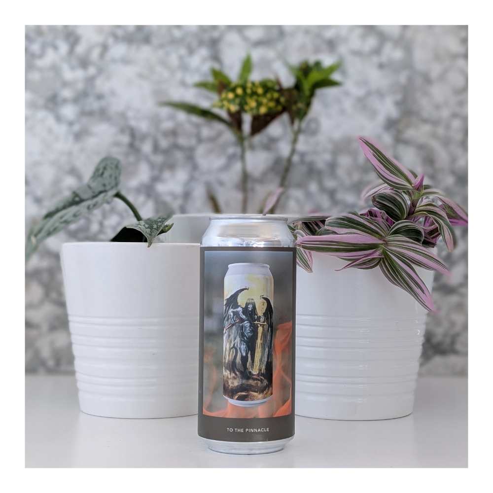x Brujos Brewing TO THE PINNACLE Triple Dry Hopped Triple Hazy IPA by Evil Twin Brewing NYC, beer label